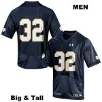 Notre Dame Fighting Irish Men's Mick Assaf #32 Navy Under Armour No Name Authentic Stitched Big & Tall College NCAA Football Jersey PSM2599FH